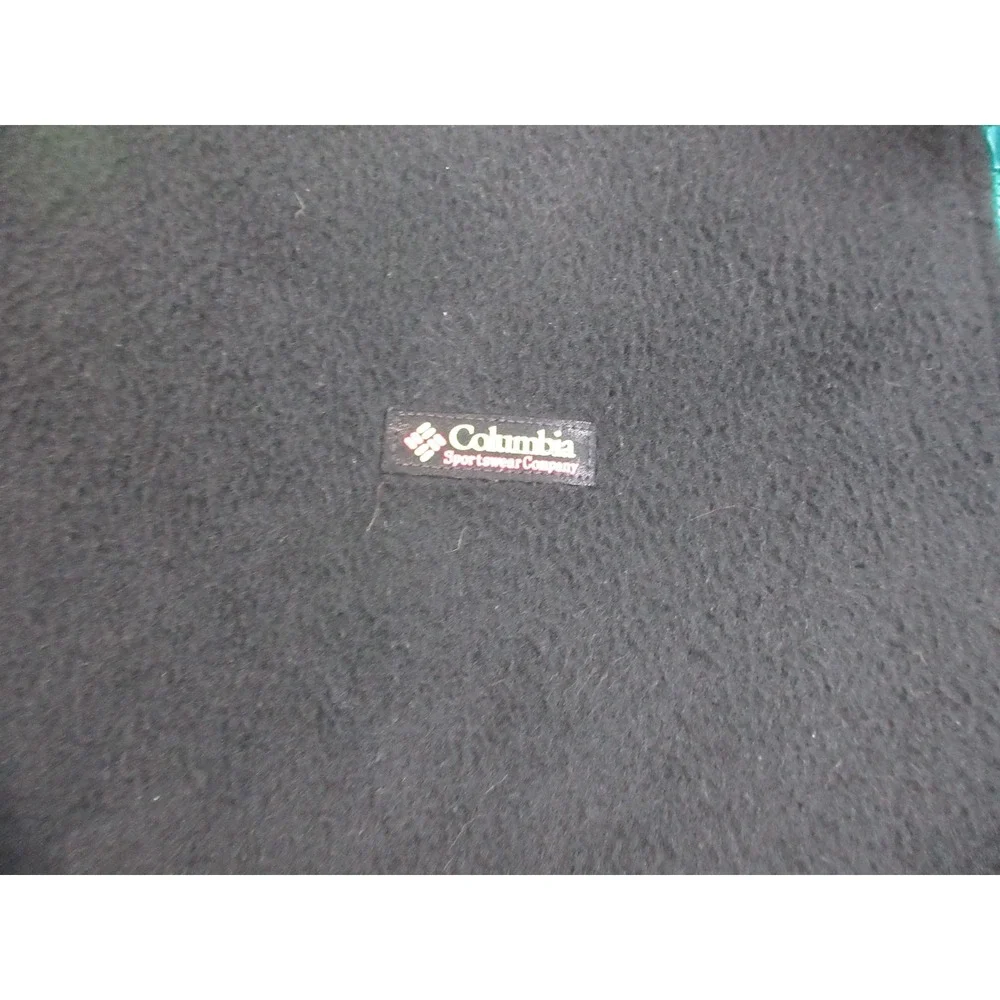 Vintage Columbia Fleece Jacket Mens XL‎ Black Bomber Neon Zip USA Made 90s